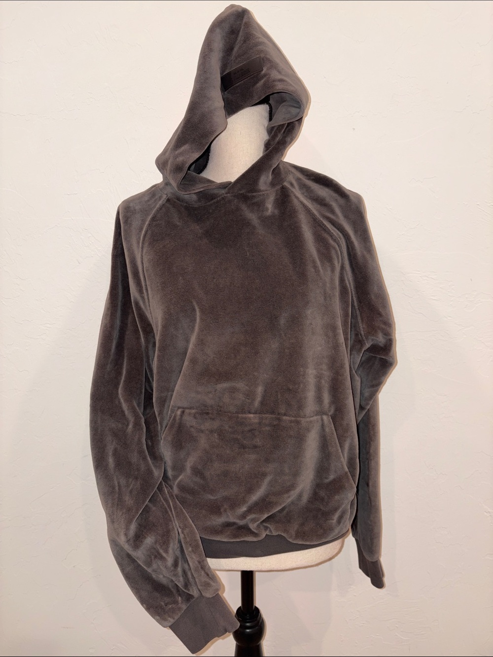 Essentials Charcoal Plush Hooded Pullover